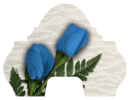 DARAY-L-051 2 Roses Blue